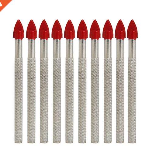 10Pcs Glass Tile Ceramic Drill Set 3/16 Shank Carbide Tip-t