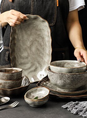 Ceramic Plates Set Dishes Bowl Tableware Vintage Japanese