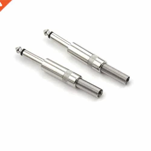 2pcs/lot New Microphone Plug 6.35mm Connector Audio Plug Jac