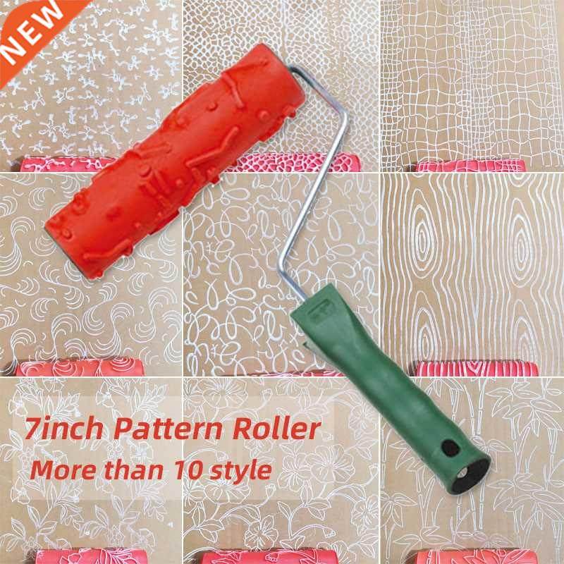 7inch Rubber Pattern Roller brush Paint roller Embossed Text