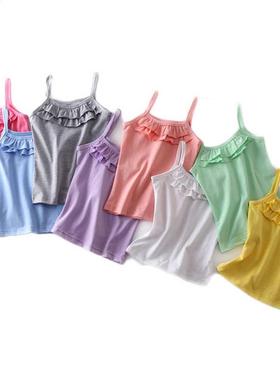 Girls Sveless T-shirts Kids Cotton Tops 2-8Y Children Un