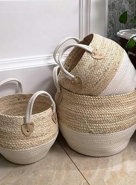 Durable Woven Storage Basket Desktop Storage Box Snack Toy S