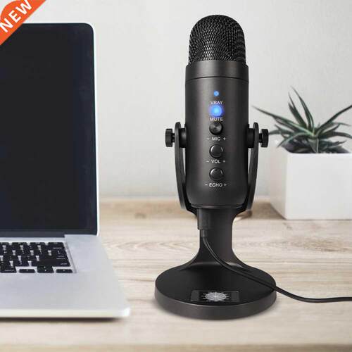 USB Condenser Microphone Gaming Streaming Noise Reduction Mu