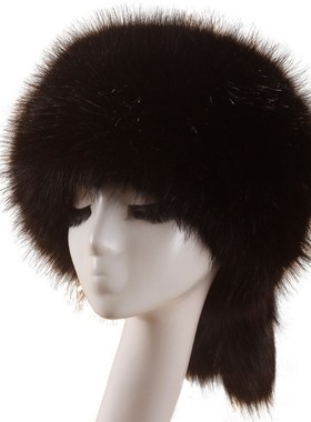 Winter Faux Fox Fur Warm Hats With Tails Women Thicken