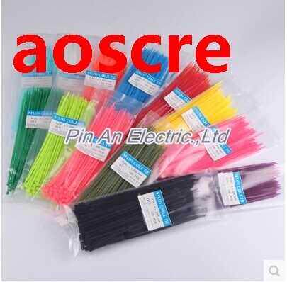 100Pcs 4*200 Cable Tie Colorful Self-Locking Nylon Wiring Ac