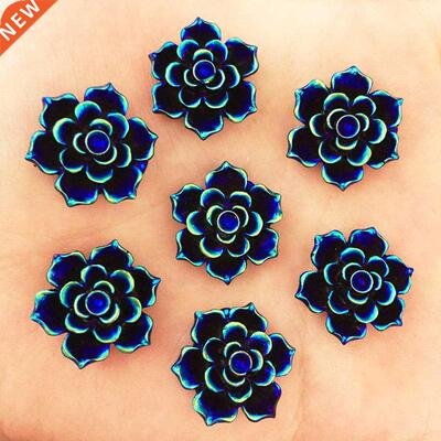 NEW 20PCS 20mm AB Resn 3D Flower Stone Flatback Weddng D