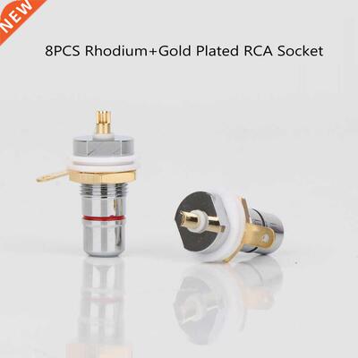 RS3005 hi Audio 8PCS Rhodium+Gd Plated RCA Socket Phono Ch