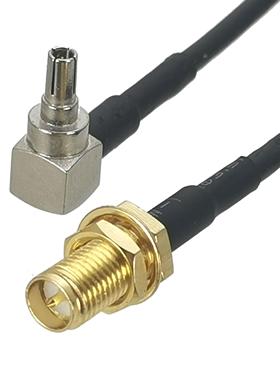 RG174 RP-SMA Female Plug Bulkhead to CRC9 Male Plug Right an