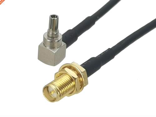 RG174 RP-SMA Female Plug Bulkhead to CRC9 Male Plug Right an