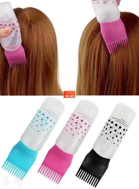 3 Colors Shampoo Bottle Plastic Oil Comb Applicator Bottles