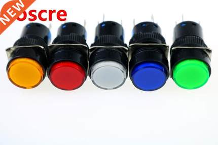 16mm DC 12V LED Push Button Switch Blue Green Red Yellow Whi