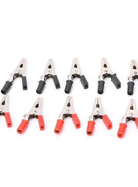 10X Insulated Crocodile Clips Plastic Handle Cable Lead Test