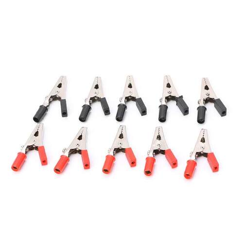 10X Insulated Crocodile Clips Plastic Handle Cable Lead Test
