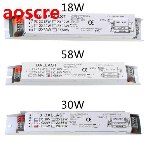 T8 220-240V AC 2x58W Wide Voltage Electronic Ballast Fluores