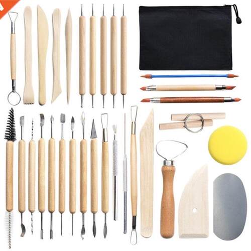 32 Pcs/set DIY Clay Sculpture Pottery Tools Drill Carving Po