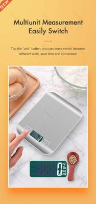10Kg Stainless Steel Kitchen Scales Digital Balance Food Cof