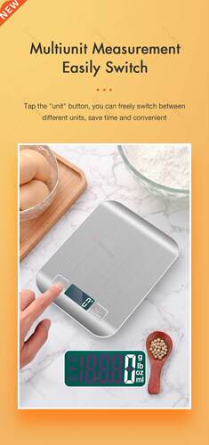 10Kg Stainless Steel Kitchen Scales Digital Balance Food Cof