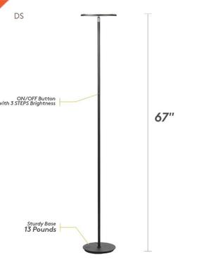 Tall Standing Modern LED Torchiere Floor Lamp for Living Roo