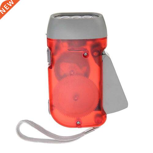 Hand Pressing Flashlight Power 3 LED Flash Light Torch Crank