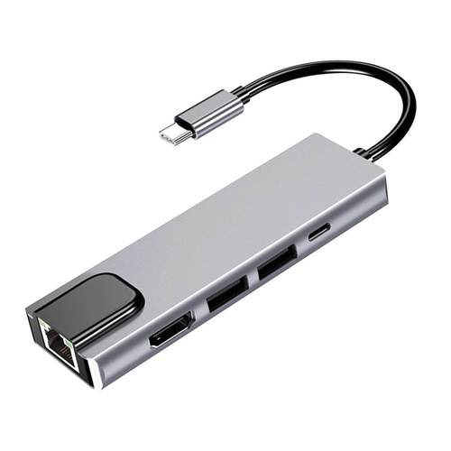 US Type C Hu Adapter Dock with 4K HDMI-compatile PD RJ45