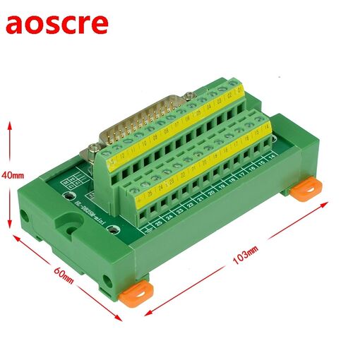 DB25 Mini D-Sub DIN Rail Mount Interface Module , DB25 Male