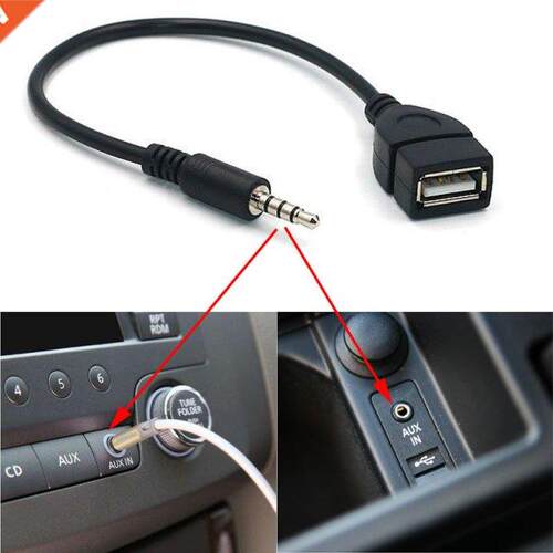 10pcs/lot Car MP3 Player Converter 3.5 mm Male AUX Audio Jac