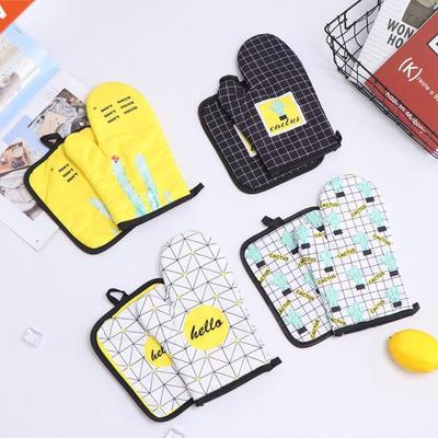 2pcs/lot Insulation Gloves Cotton Kitchen Pad Cooking Microw