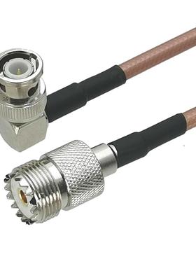 RG142 UHF SO239 Female Jack to BNC Male Plug Right angle Con