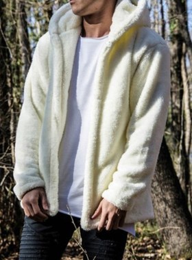 Men Winter Warm Teddy Bear Pocket Fluffy Coat Fleece Fur