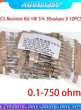 300PCS Resistor Kit 1W 5% 30values X 10PCS Carbon Film Resis