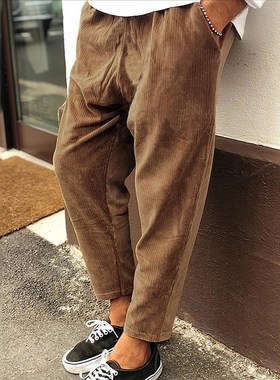 New Corduroy Men's Harem Pants Fashion Men Jogging Sweatpant