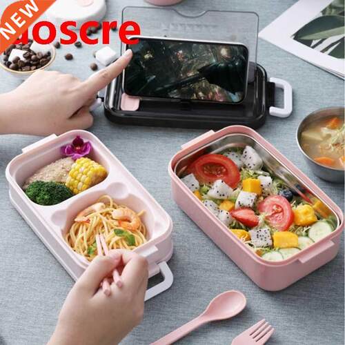 Double-layer Stainless Steel Lunch Box Bento Box for Student