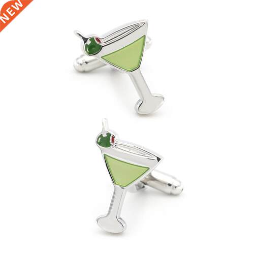 Men	s Cocktail Cuff Links Copper Material Green Color