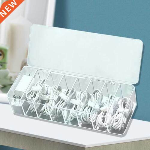 Cable Storage Box Transparent Plastic Data Line Storage Cont