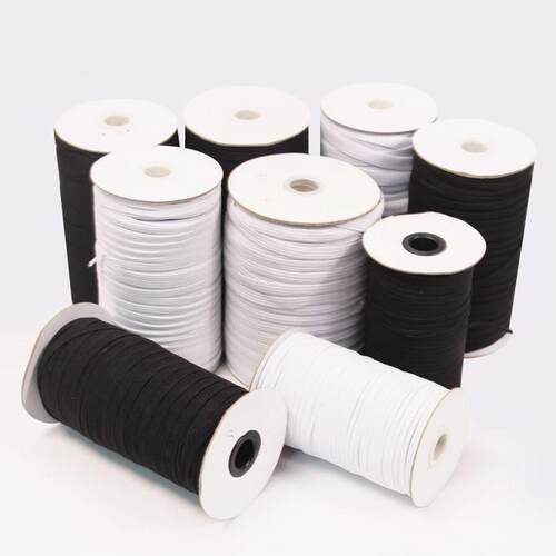 5M -50mm Flat Elastic Bands Black White Nylon Rubber Waist