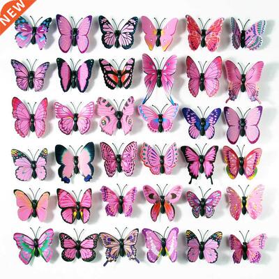 12PCS House Decoration Stereo Butterflies Refrigerator Stick