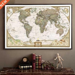 Map Office Supplies Large Antique World Detailed Vintage