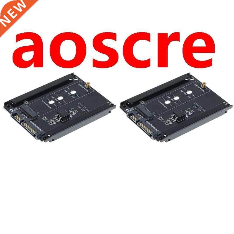 2Pcs Metal Case B+M Key M.2 NGFF SSD to 2.5 SATA 6Gb/S Adapt