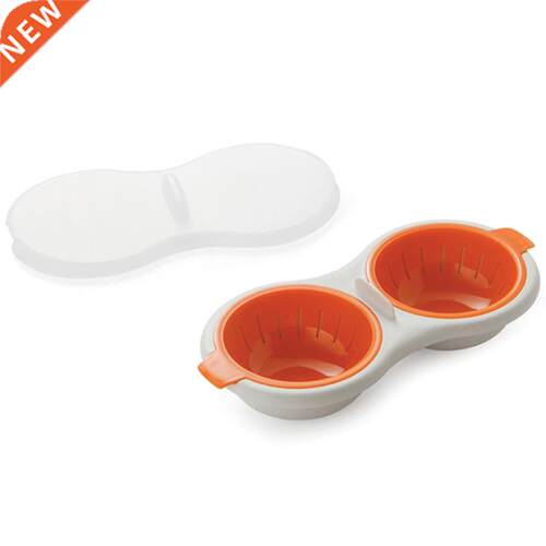 Draining Egg Boiler Set Double Layer Microwave Egg Poacher B