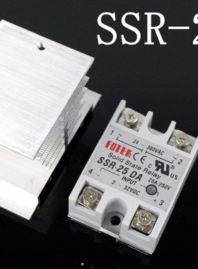 1 set SSR-25 DA + Radiator  Solid State Relais SSR 25A 3-32