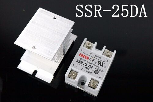 1 set SSR-25 DA + Radiator  Solid State Relais SSR 25A 3-32