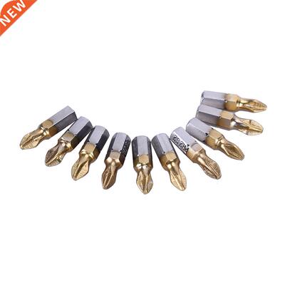 10pcs Head Bits Cr-V Steel Bits Kit Antiskid S2 Ti-plated PH