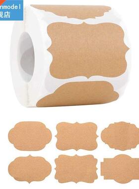 300Pcs Kraft Stickers Paper Labels Blank Christmas Gift Tags