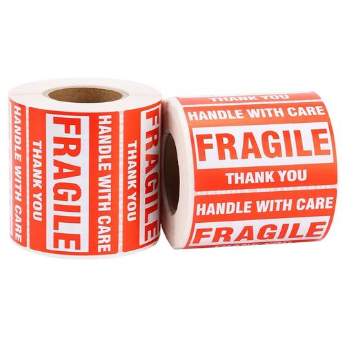 1 Roll/500Pcs Fragile Warning Sticker Handle With Care Keep