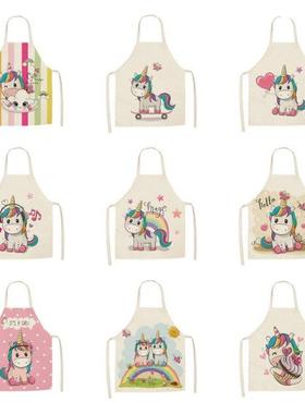Parent-child Kitchen Apron Cartoon Rainbow Unicorn Printed S