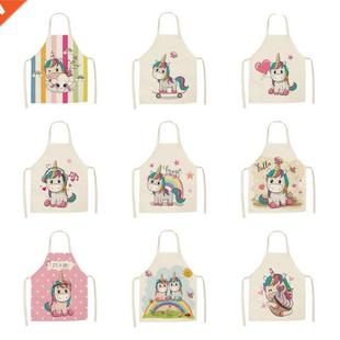 Parent-child Kitchen Apron Cartoon Rainbow Unicorn Printed S
