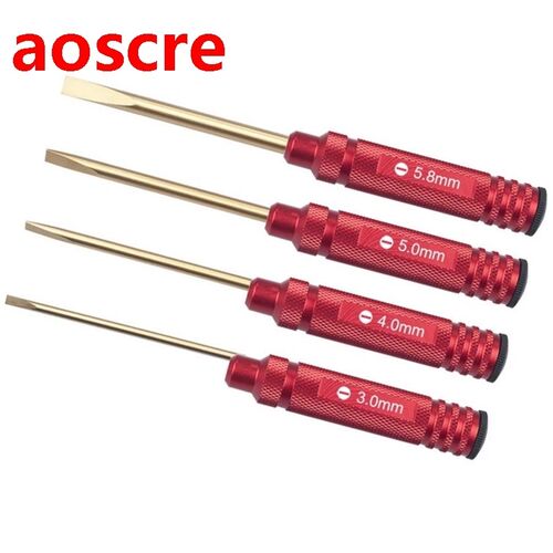 4Pcs RJX 3.0mm/4.0mm/5.0mm/5.8mm Flat Head Screw Driver Tool