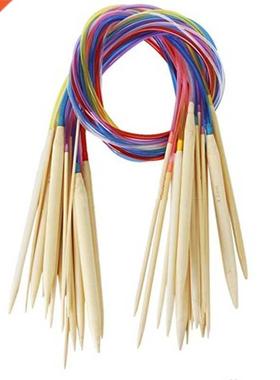 18pcs Multicolor Tube Circular Carbonized Bamboo Circular Kn