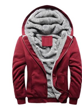 Hoodies Men fur Hooded Casual Wool Winter Thickened Warm