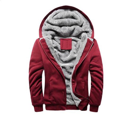 Hoodies Men fur Hooded Casual Wool Winter Thickened Warm